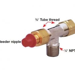 SeaStar Brass Horizontal Bleeder Tee - 1/4in Npt To 3/8in Tube
