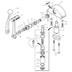 SeaStar Handle T Red Suits Hyd Engine Control