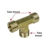 SeaStar Tee Fitting 3/8in Tube Thread -Shakespeare Marine Shop 115547 1 pc