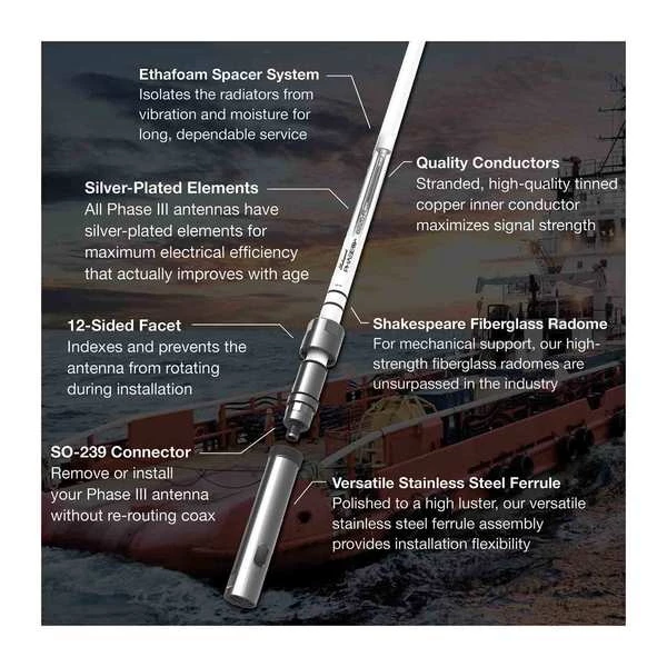 Shakespeare Marine Phase III 4ft VHF/AIS Antenna 4 Shakespeare Marine Phase III 4ft VHF/AIS Antenna - Image 2